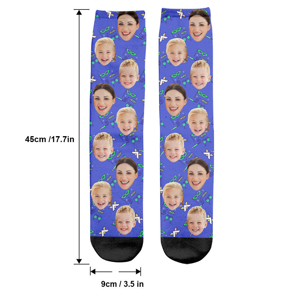 Custom Face Party Pattern - Personalized Mother Socks