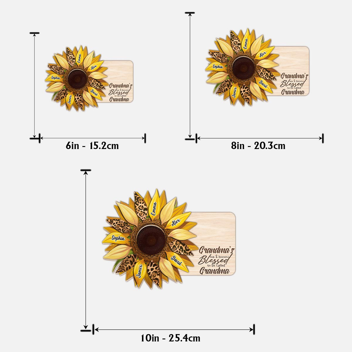 Grandma's Tea & Biscuits - Personalized Grandma 2 Layered Wood Sign