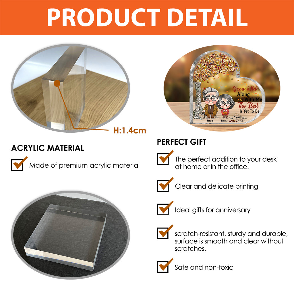 Grow Old Along With Me - Personalized Husband And Wife Custom Shaped Acrylic Plaque