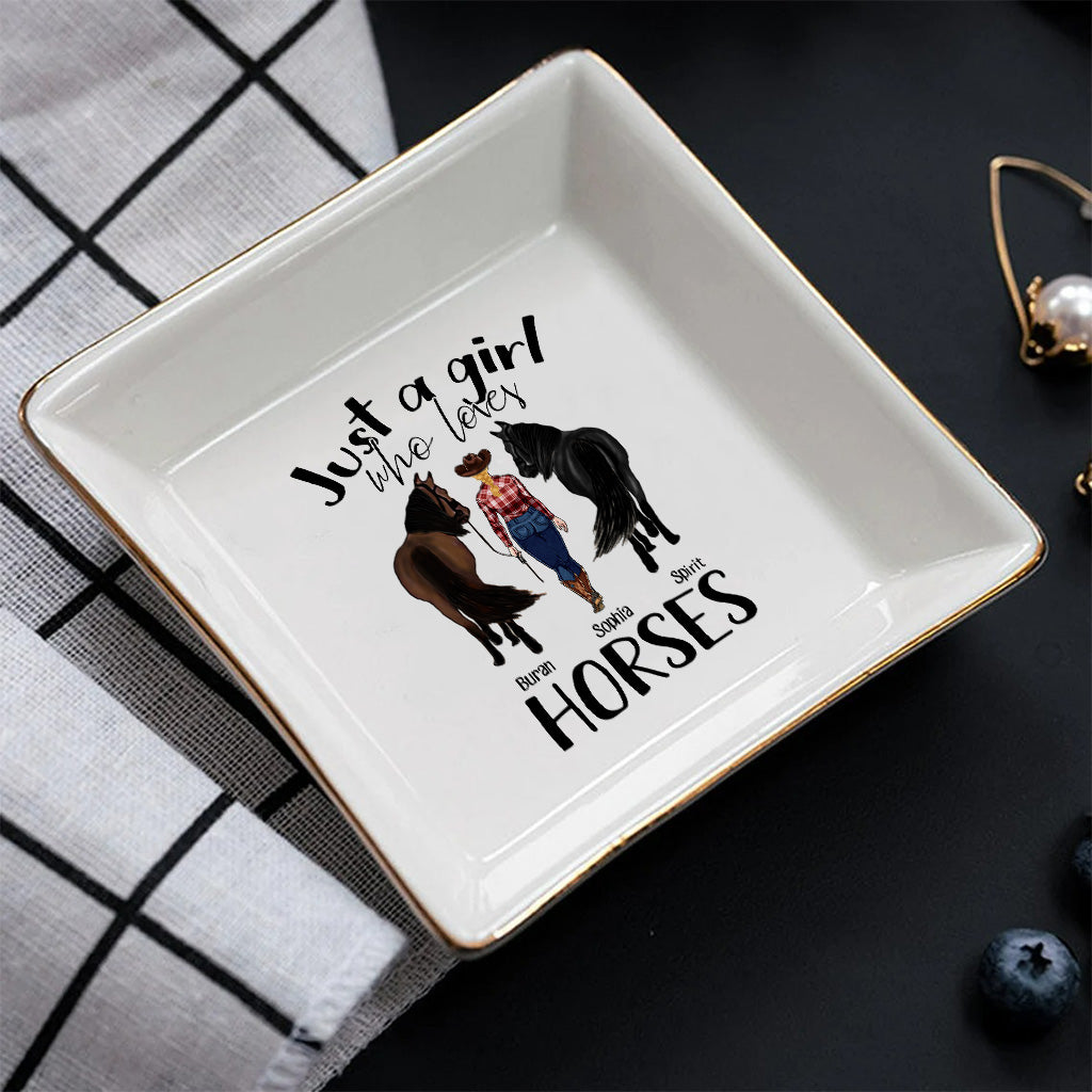 Just A Girl Who Loves Horses - Personalized Horse Jewelry Dish