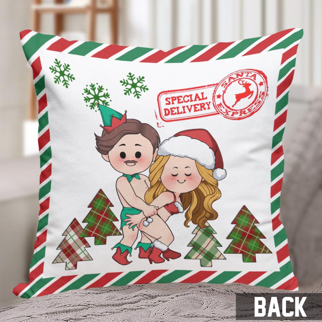 North Pole Mail Service - Personalized Couple Throw Pillow