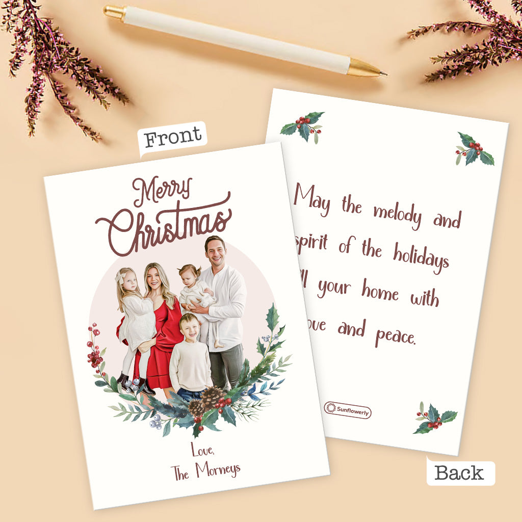 Merry Christmas - Personalized Family Greeting Card