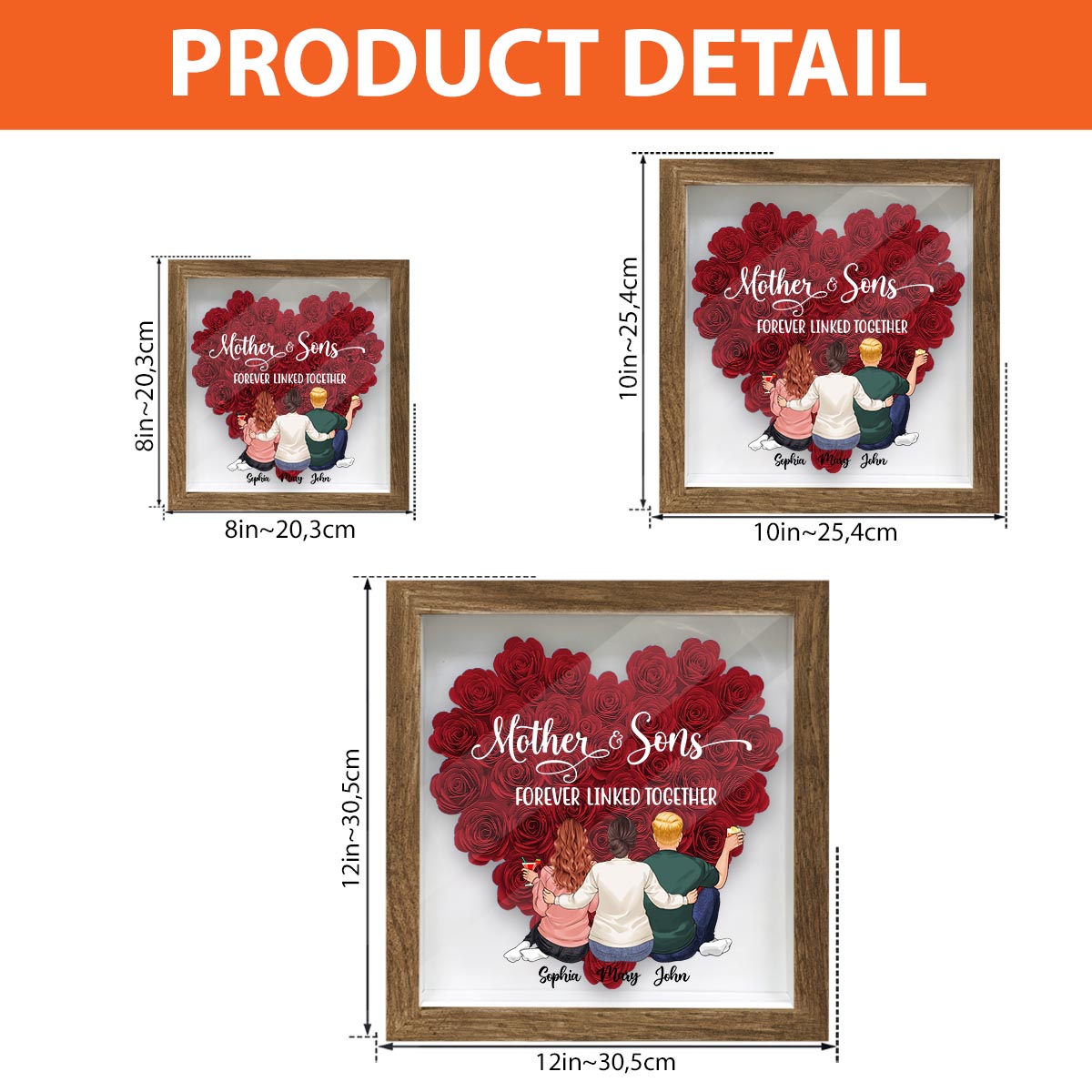 Mother And Daughters - Gift for mom, daughter, son - Personalized Flower Shadow Box