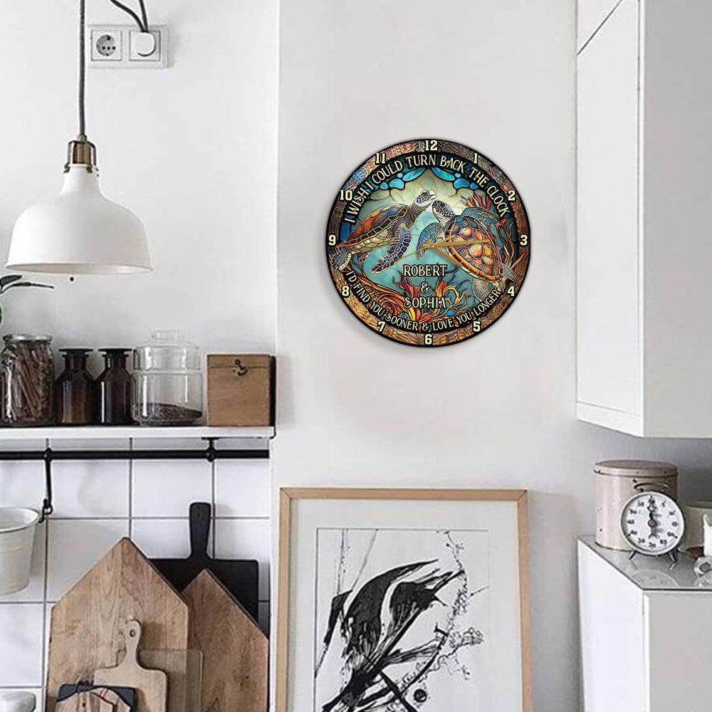 Turn Back The Clock - Personalized Turtle Wall Clock
