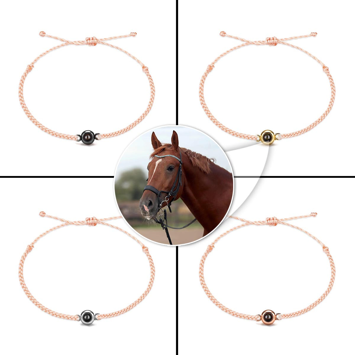 Bracelet à projection de cheval personnalisé « J'aime mon cheval »