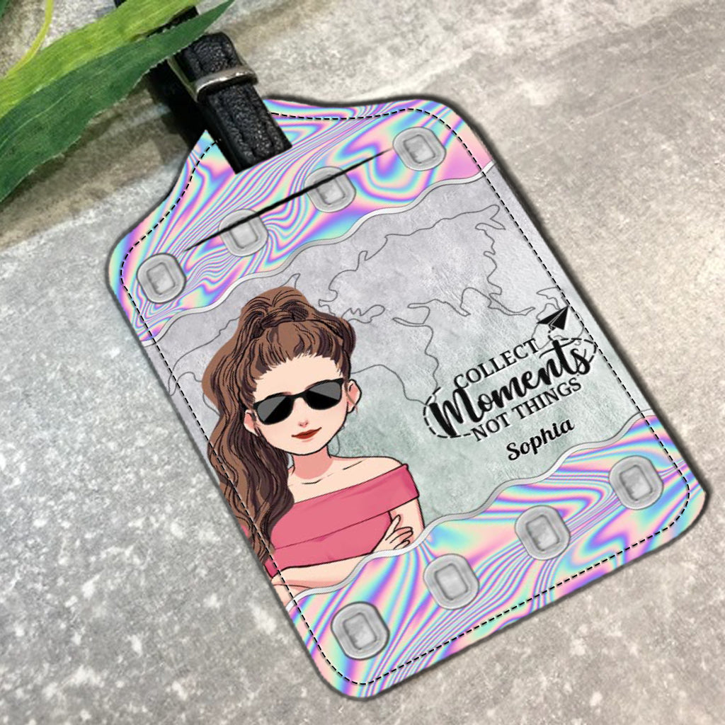It's Time For New Adventure - Travelling gift for mom, daughter, granddaughter, wife, girlfriend, friend - Personalized Leather Luggage Tag