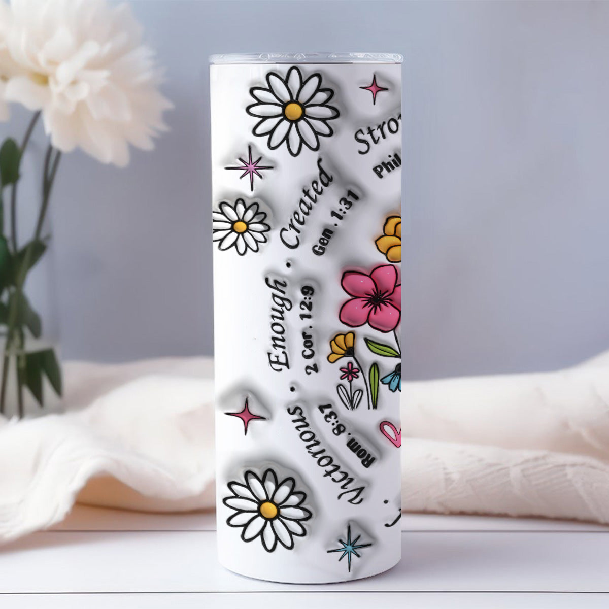 You Are Enough - Personalized Christian Skinny Tumbler