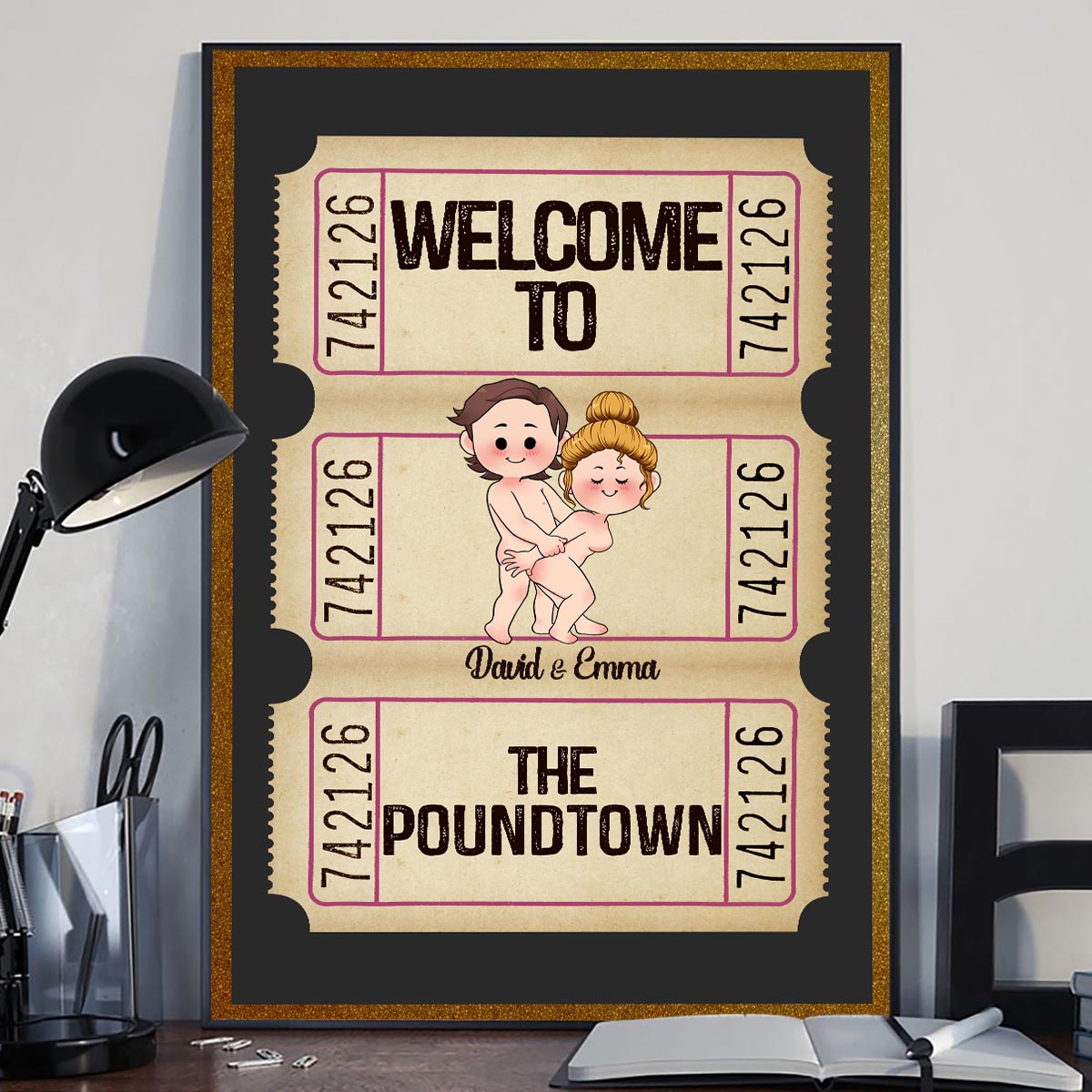 Welcome To The Poundtown Inappropriate Adult - Personalized Couple Canvas And Poster