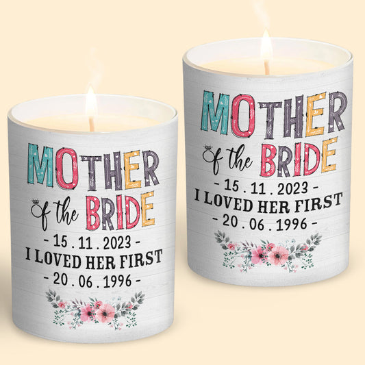 Mother Of The Bride - Personalized Mother Candle With Wooden Lid