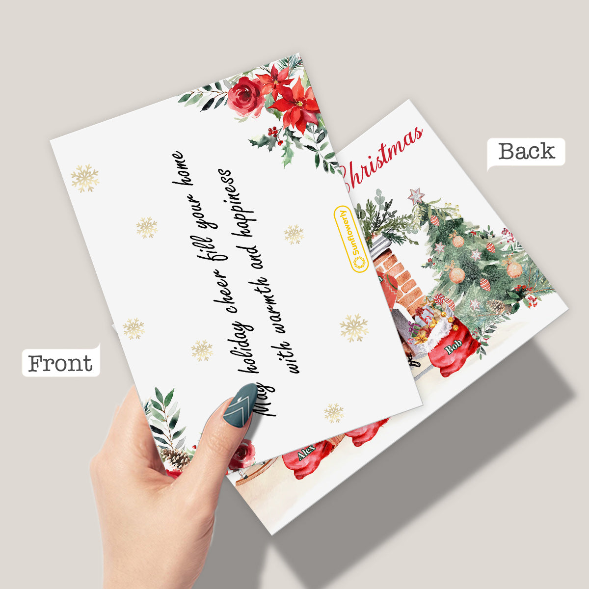 Merry Christmas - Personalized Family Greeting Card