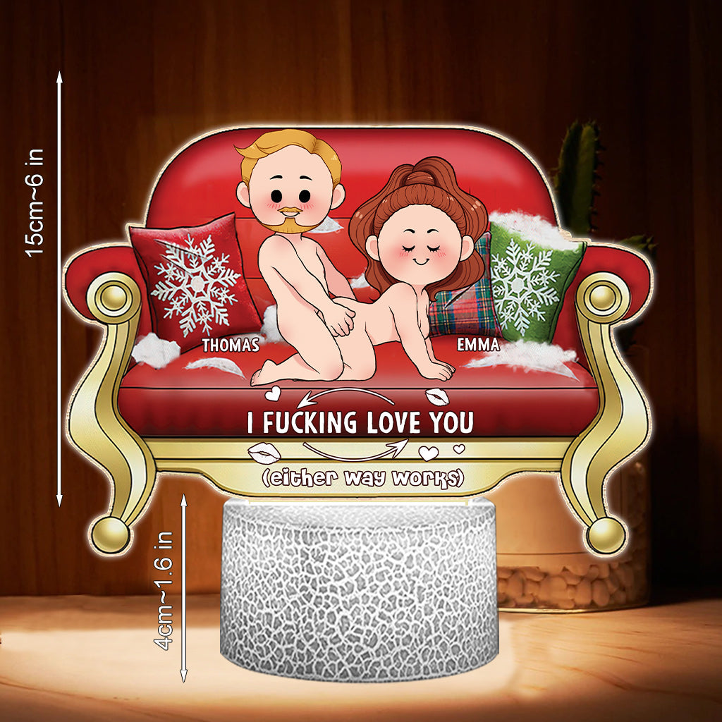 I Love You - Personalized Couple Shaped Plaque Light Base