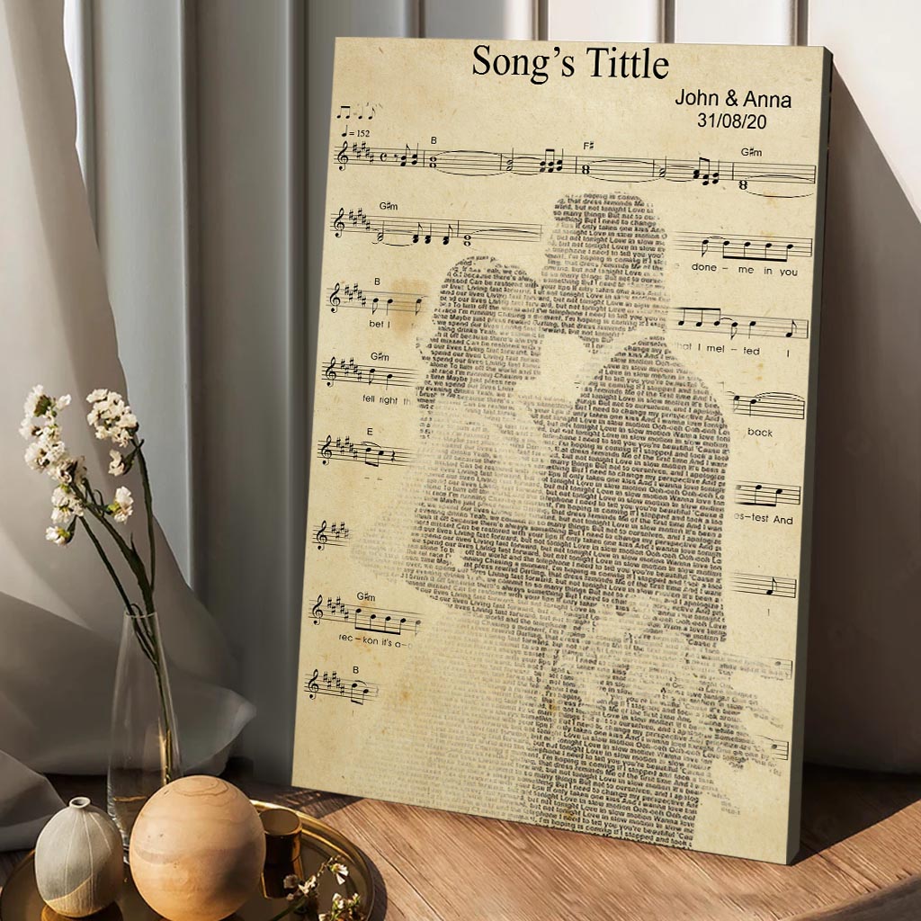 First Dance Song Lyrics - Personalized Husband And Wife Canvas And Poster