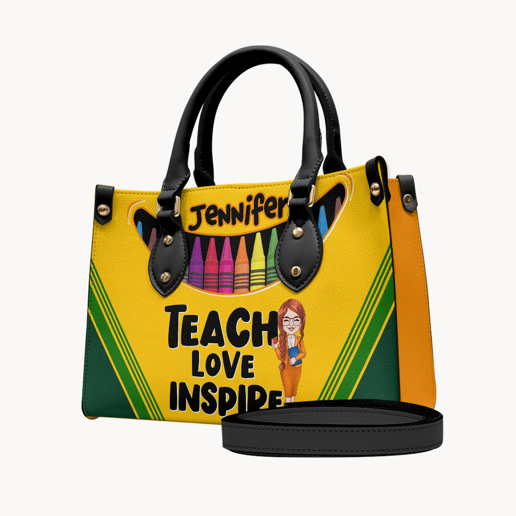 Positive Affirmations Butterfly - Personalized Butterfly Leather handbag