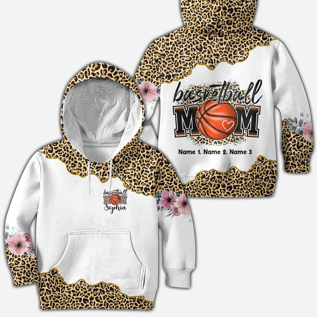 Maman basketteuse léopard - T-shirt de basket personnalisé intégral