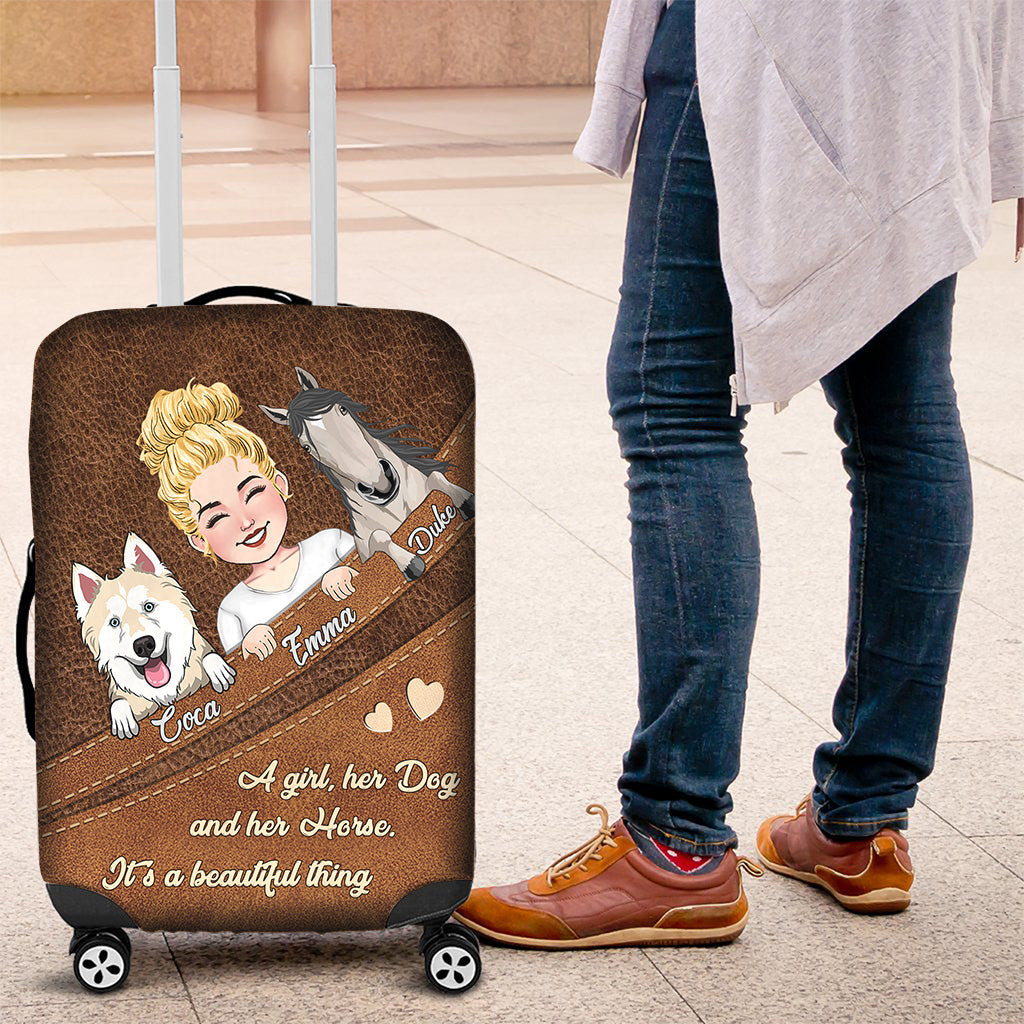 What A Beautiful Thing - Horse gift for dog lover, cat lover - Personalized Luggage Cover