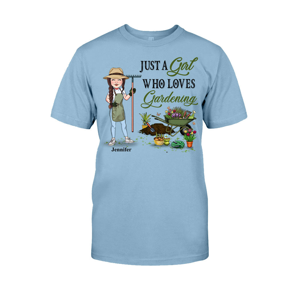 Just A Girl Who Loves Gardening - Personalized Gardening T-shirt & Hoodie