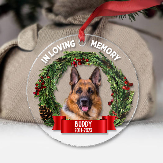 En souvenir de notre chien - Ornement transparent personnalisé