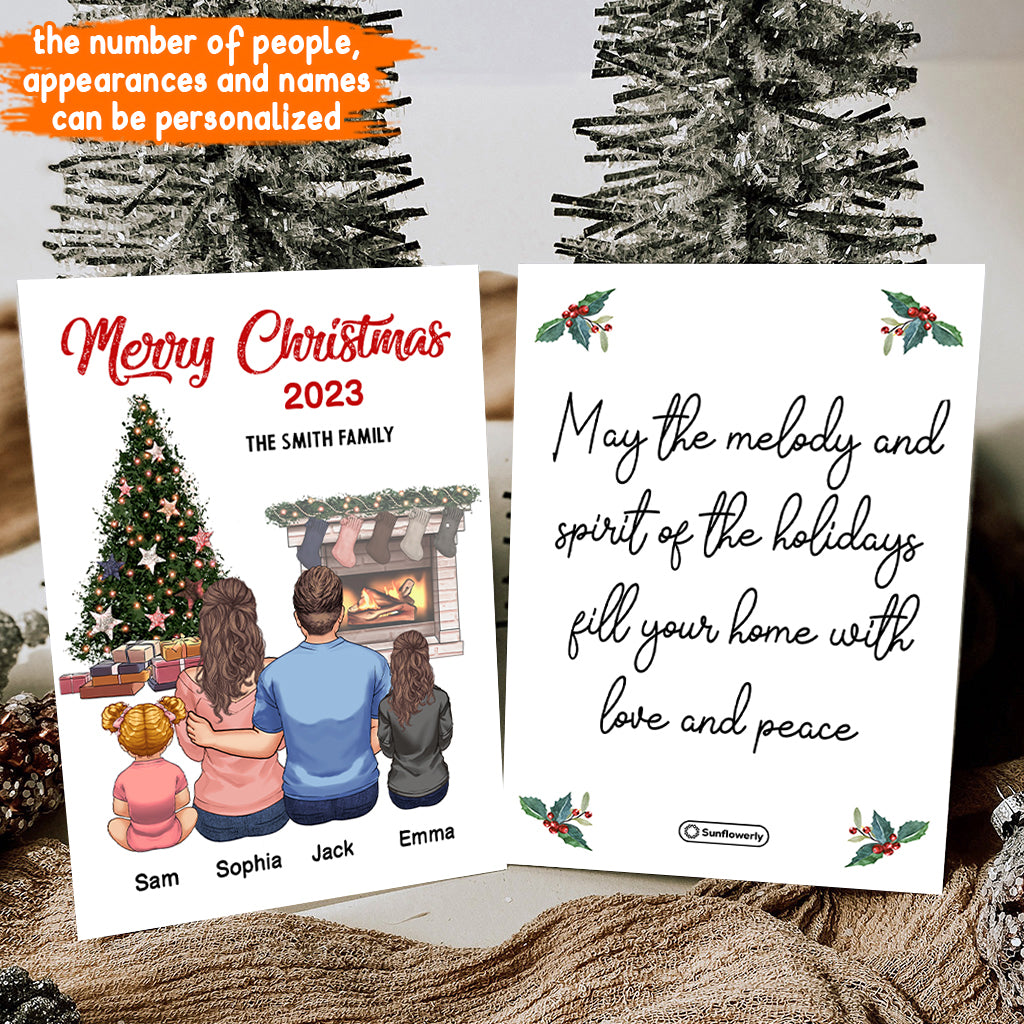 Merry Christmas Gingerbread Family - Personalized Family Greeting Card