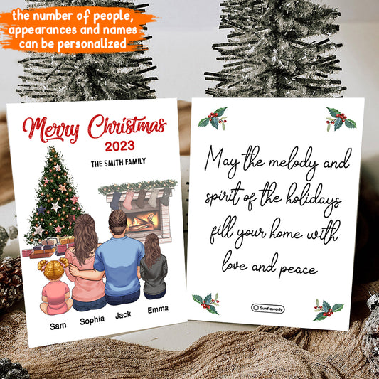 Merry Christmas Gingerbread Family - Personalized Family Greeting Card