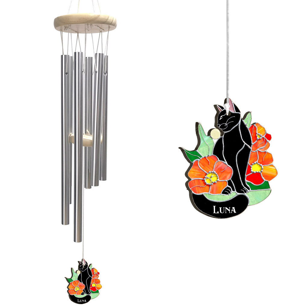 Black Cat - Personalized Black Cat Wind Chime