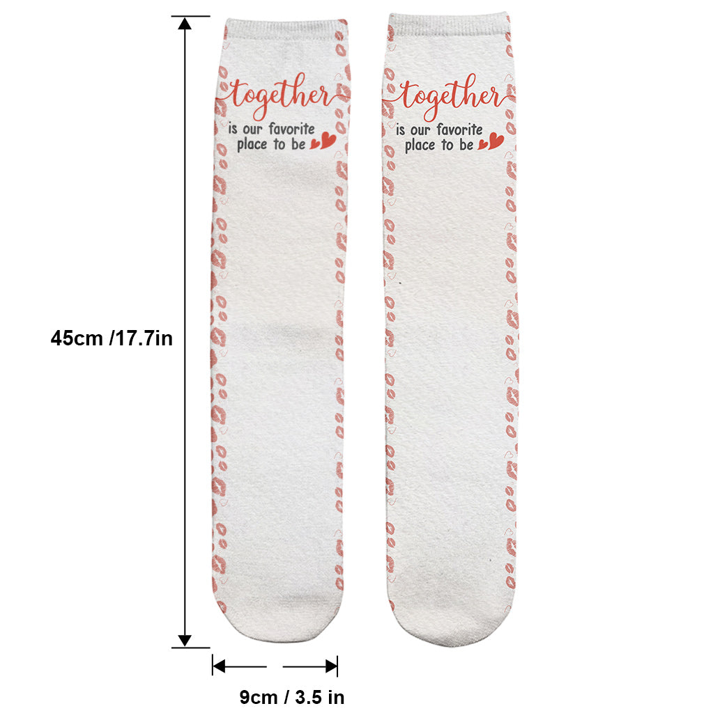 Together Is Our Favorite Place To Be - Personalized Couple Socks