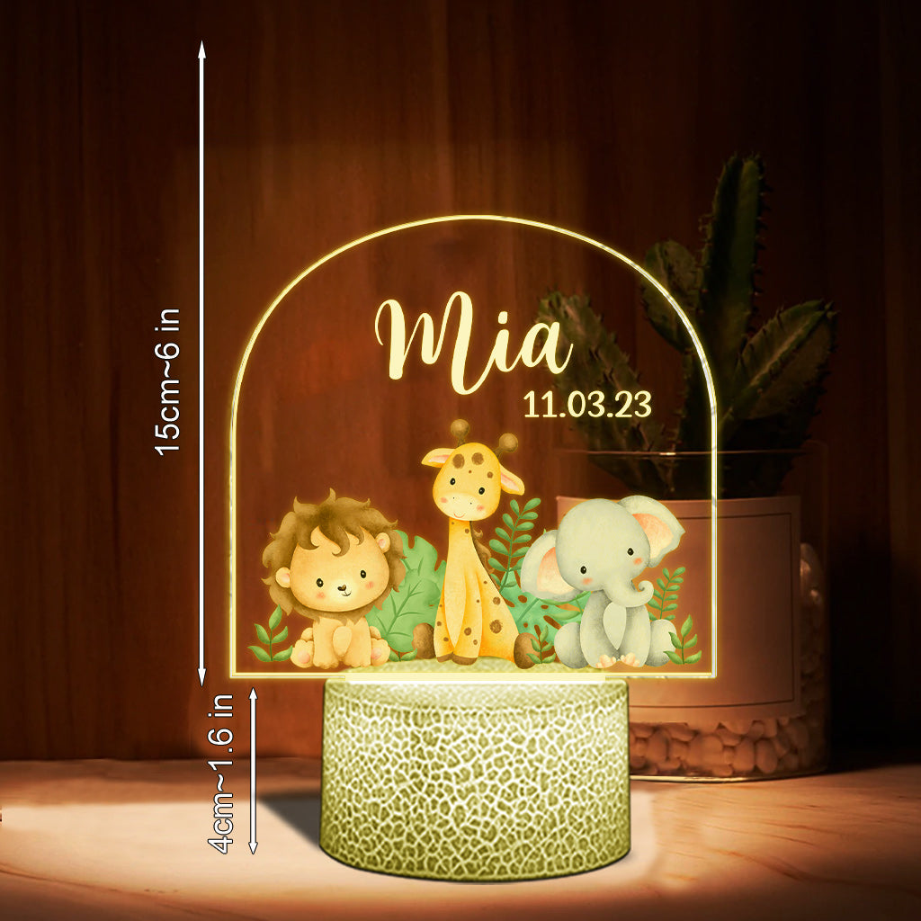 Nursery Gift For Newborn - Personalized Kid Shaped Plaque Light Base