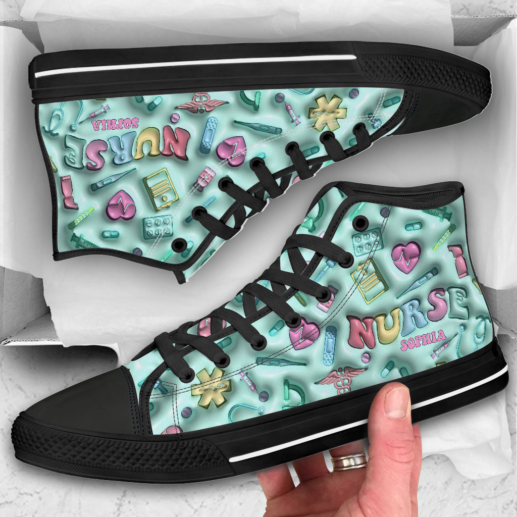 Nurse Life - Personalized Nurse High Top Shoes