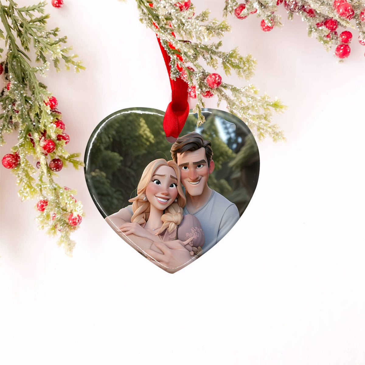 Congrats On Being My Favorite - gift for boyfriend, girlfriend, wife, husband - Personalized Ceramic Heart Ornament