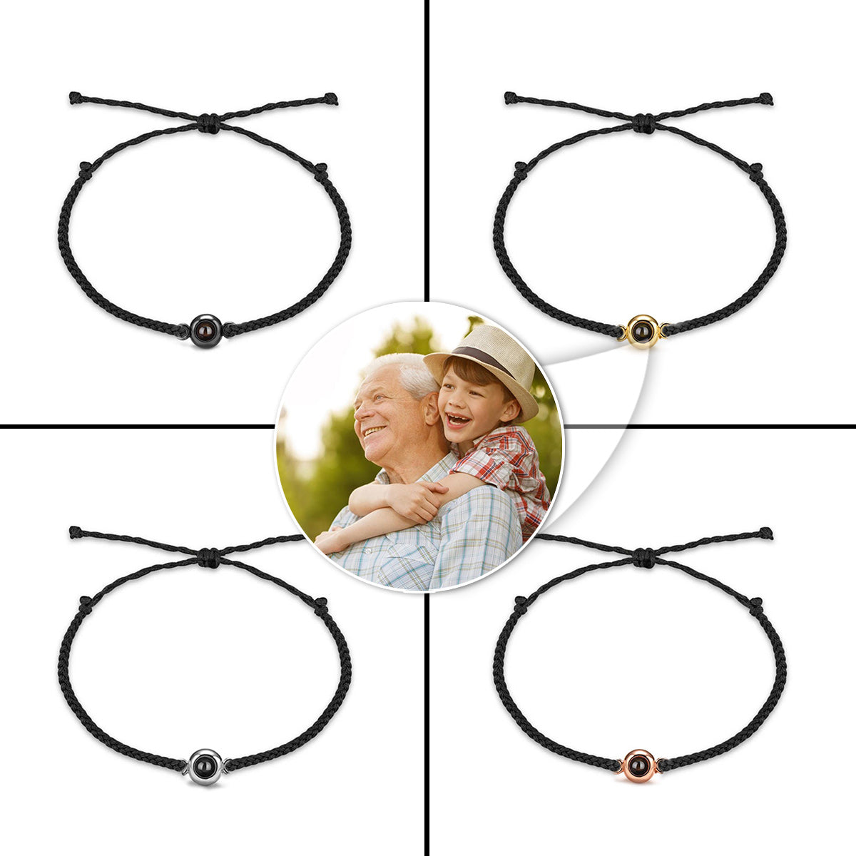 Love Grandpa - Gift for grandpa - Personalized Projection Bracelet