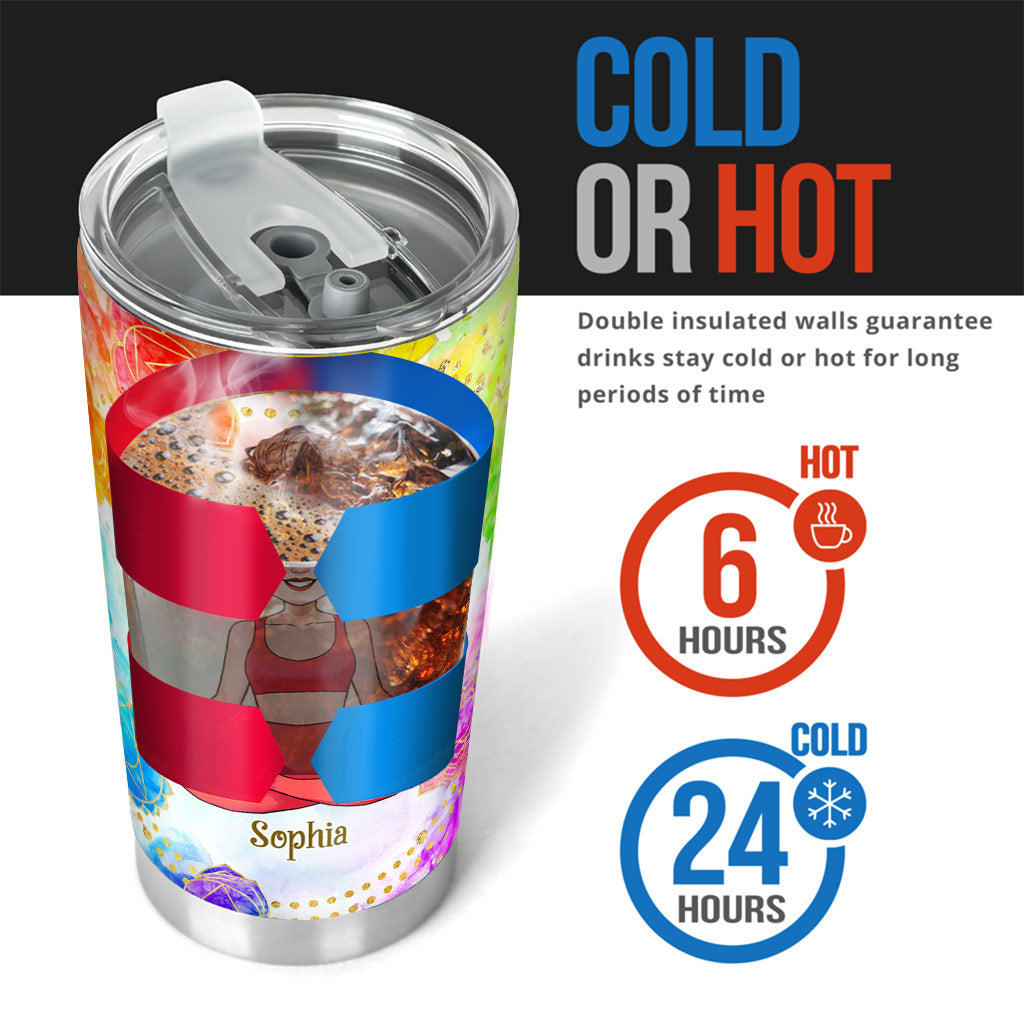 Ich bin vor allem Frieden, Liebe und Licht – personalisierter Yoga-Becher