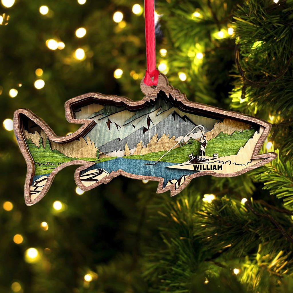 Bass Fishing - Personalized Fishing Ornament