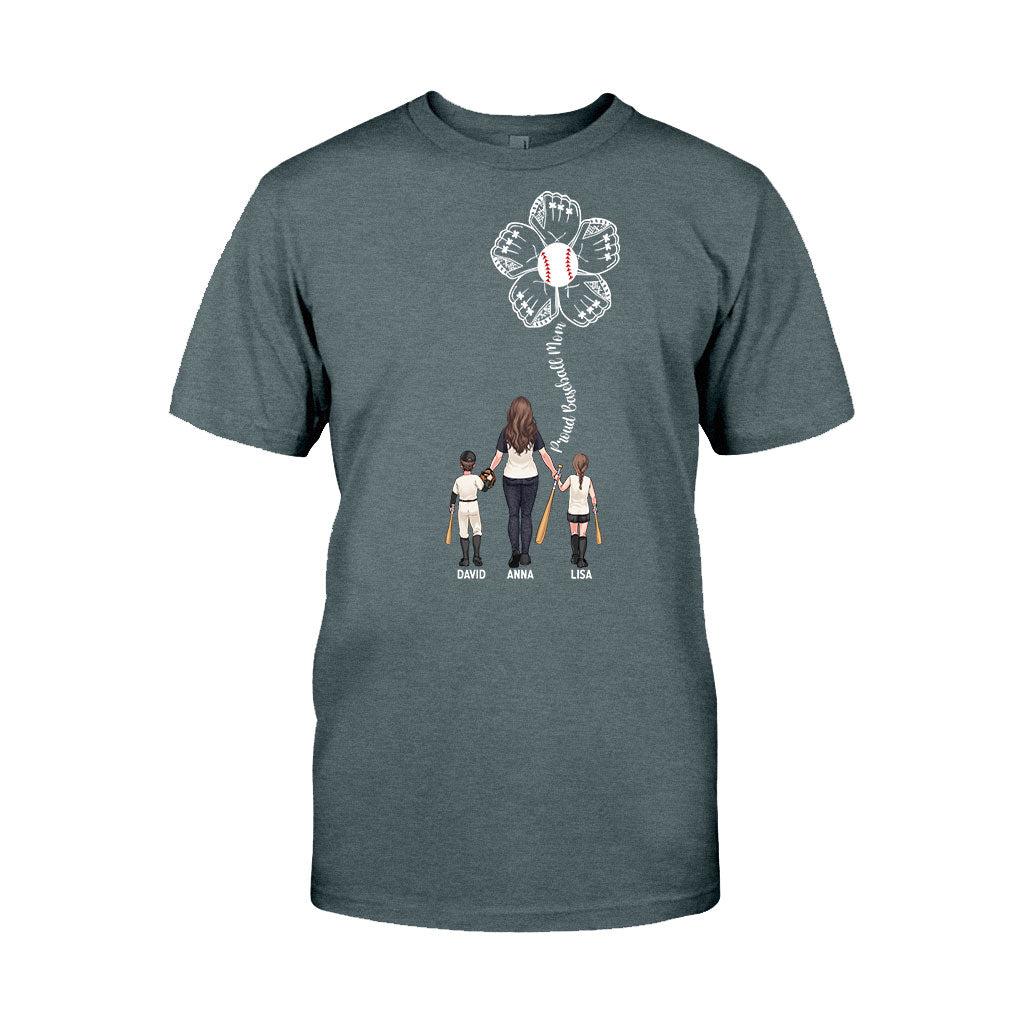 Proud Baseball Mom - Personalized Baseball T-shirt And Hoodie