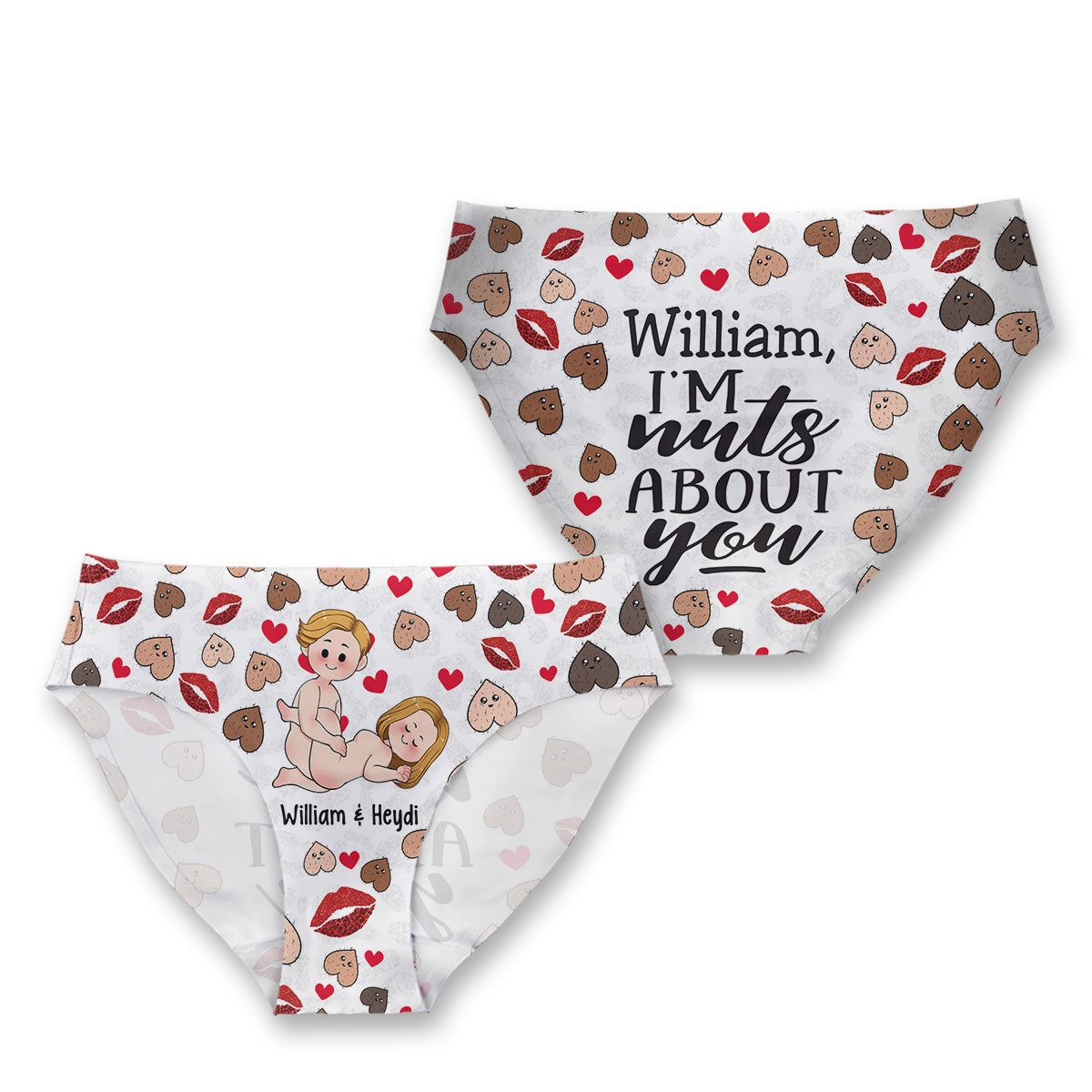 I'm Nut About You - Personalized Couple Women Briefs