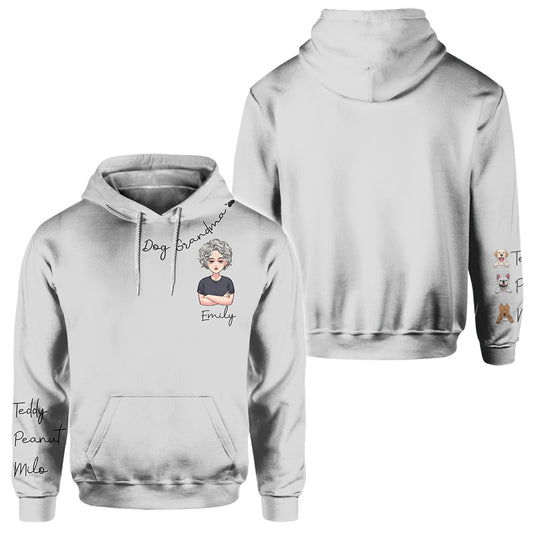 T-shirt personnalisé « Je t'aime mamie » avec un chien