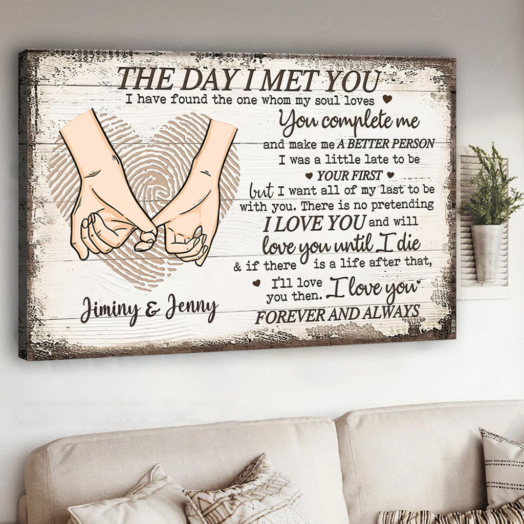 Le jour où je t'ai rencontré(e) - Toile et affiche personnalisées pour couples