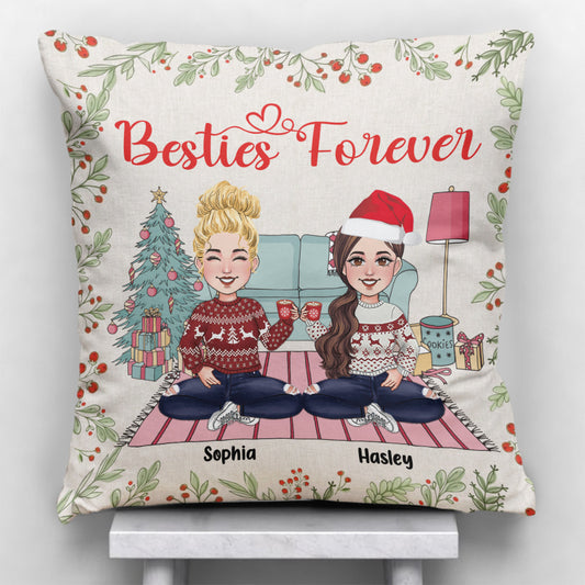 Besties Forever - Personalized Bestie Throw Pillow