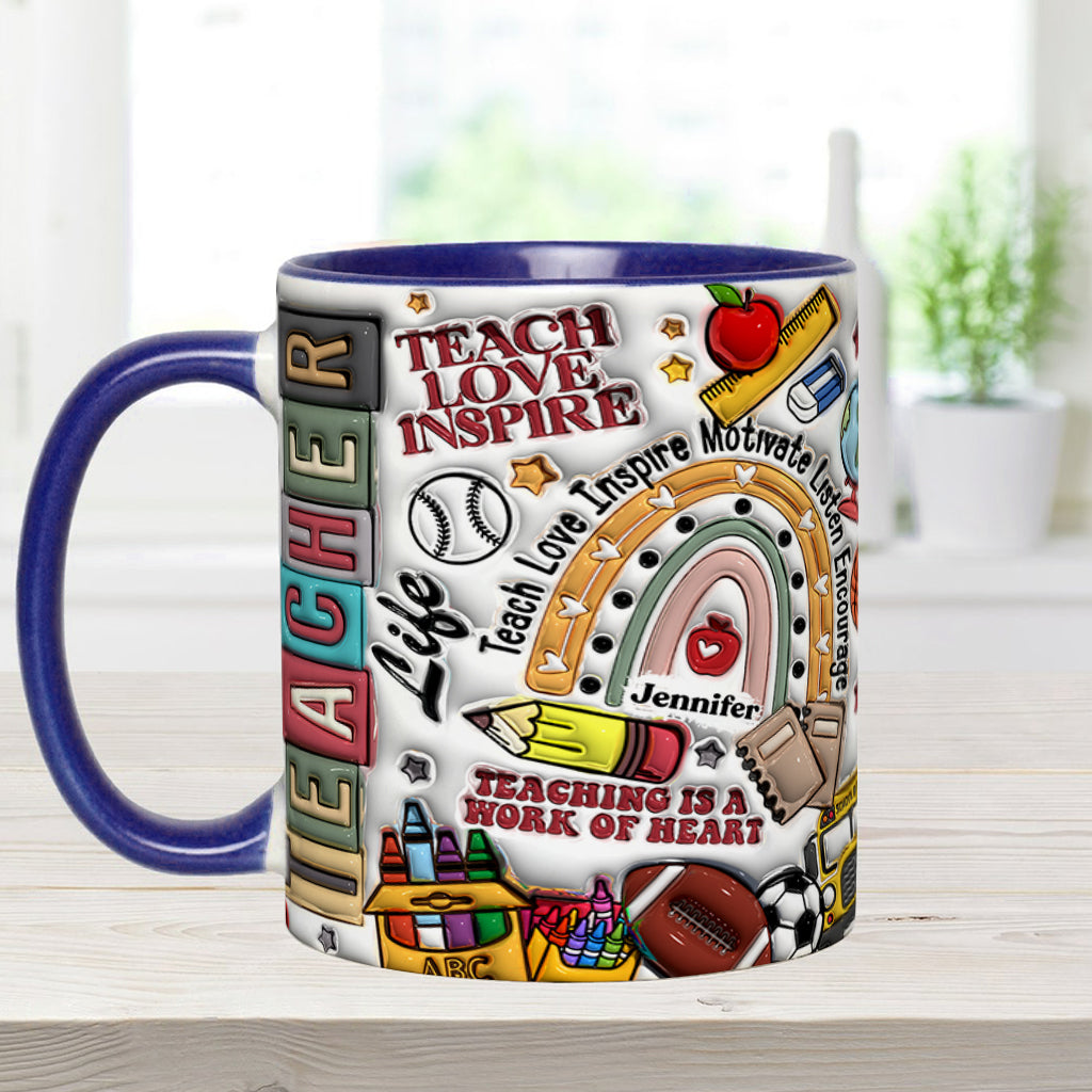 Teach Love Inspire - Personalized Teacher Accent Mug