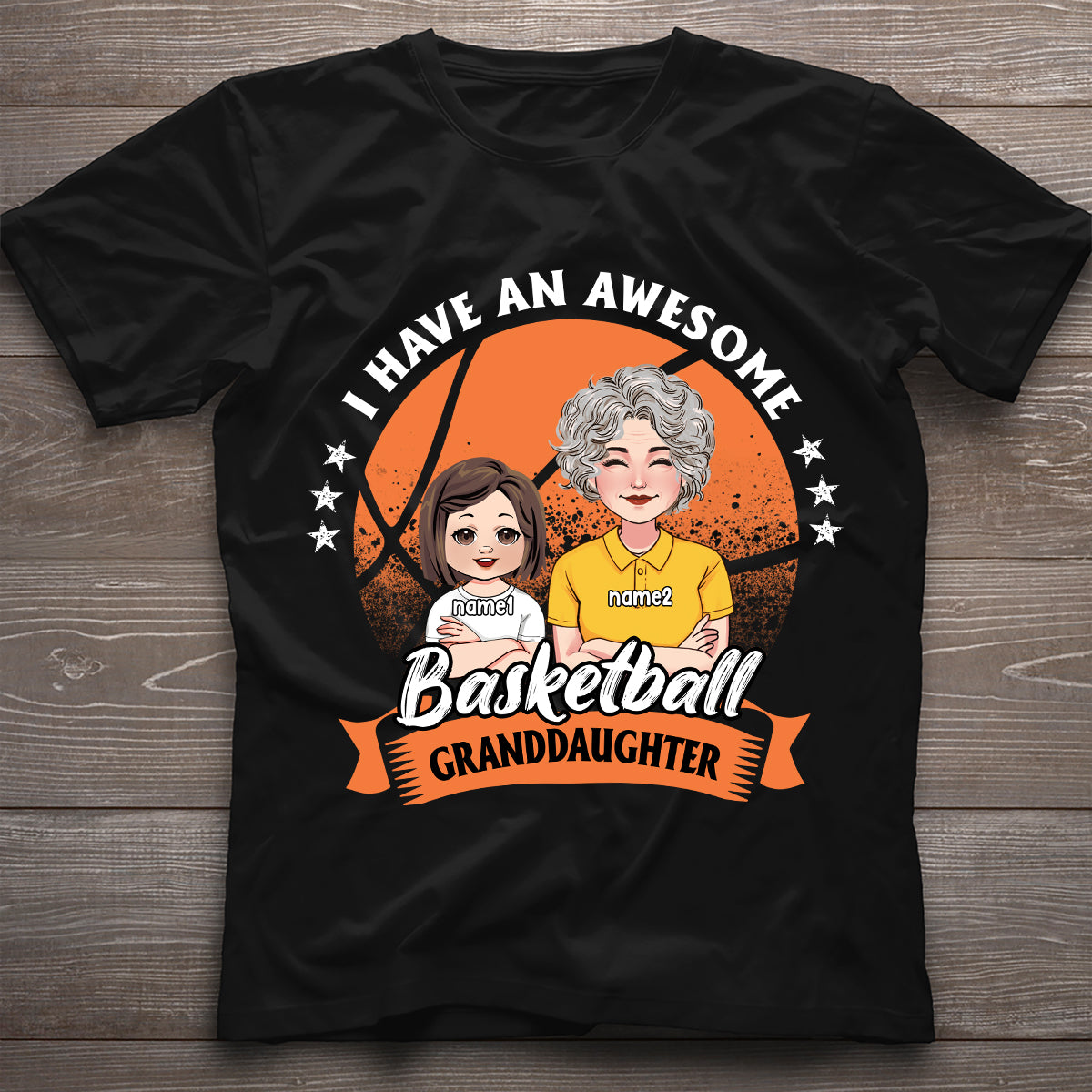 Awesome Basketball Granddaughter - Personalized Basketball T-shirt And Hoodie