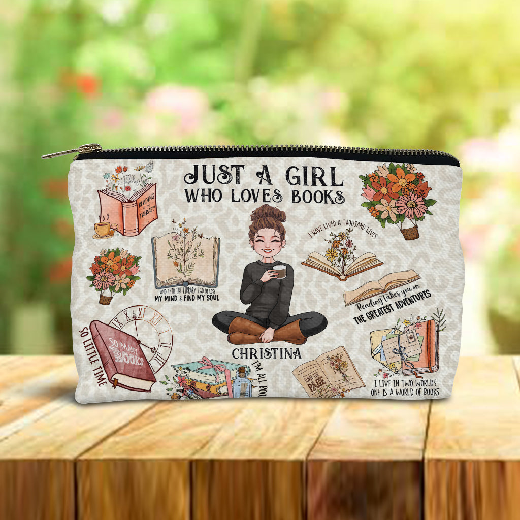Just A Girl Who Loves Books - Personalized Book Pouch