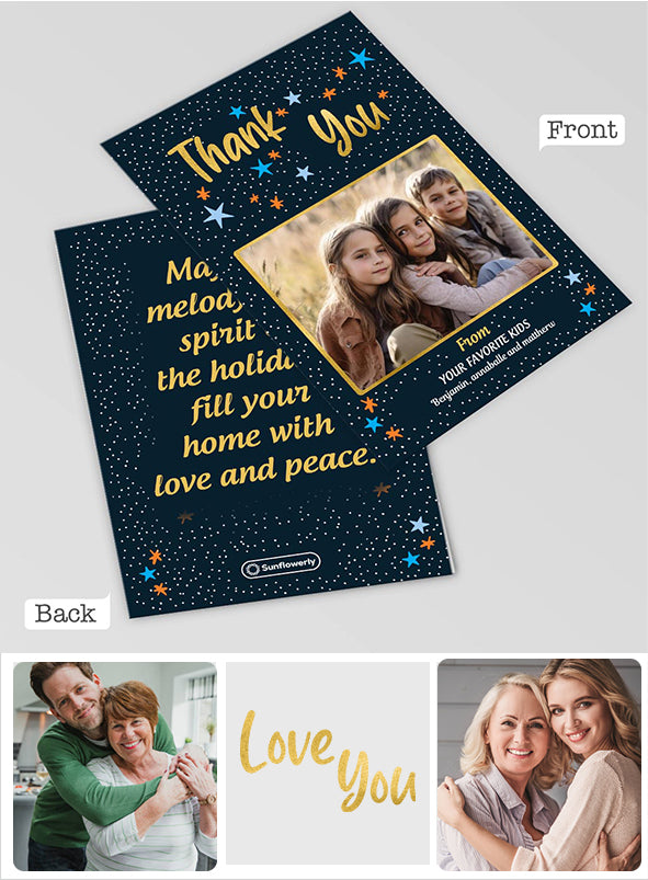 Thank You / Happy birthday / Love you - Personalized Greeting Card