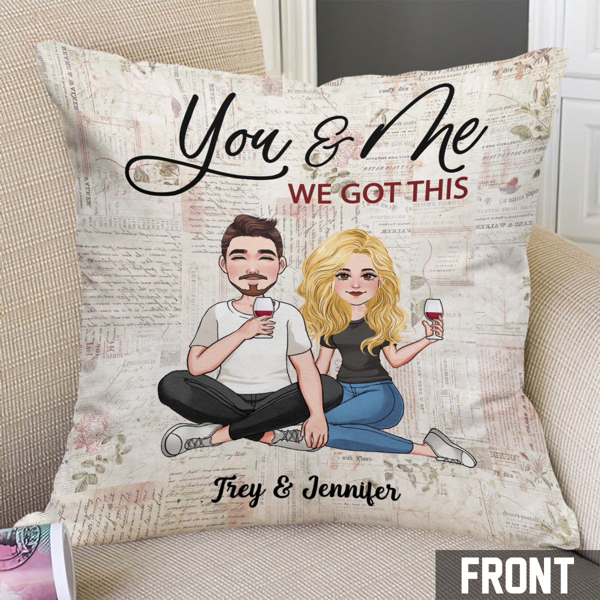 You And Me We Got This - Personalized Couple Throw Pillow