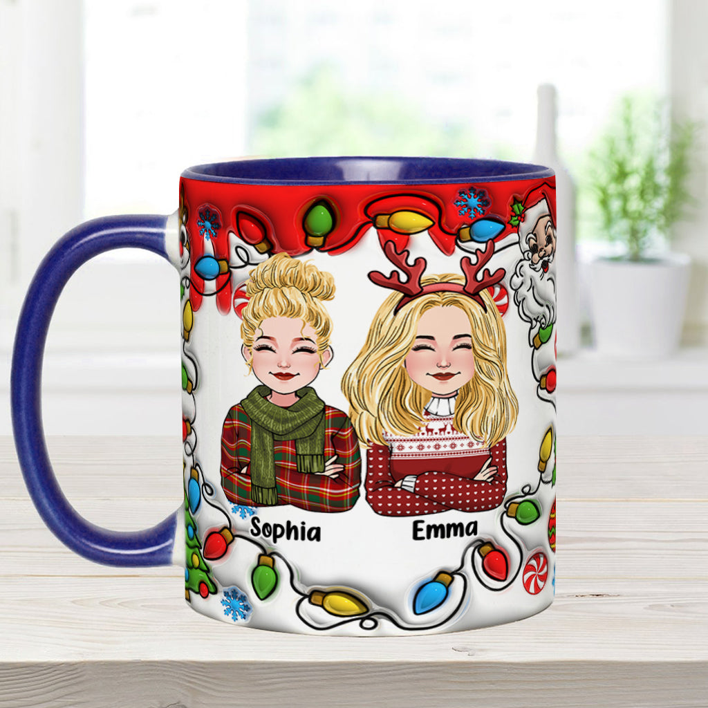 Kollegen sind wie Weihnachtslichter – Personalisierte Tasse mit Kollegen-Akzent