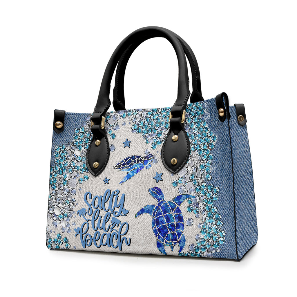 Turtle Bling - Personalized Turtle Leather Handbag
