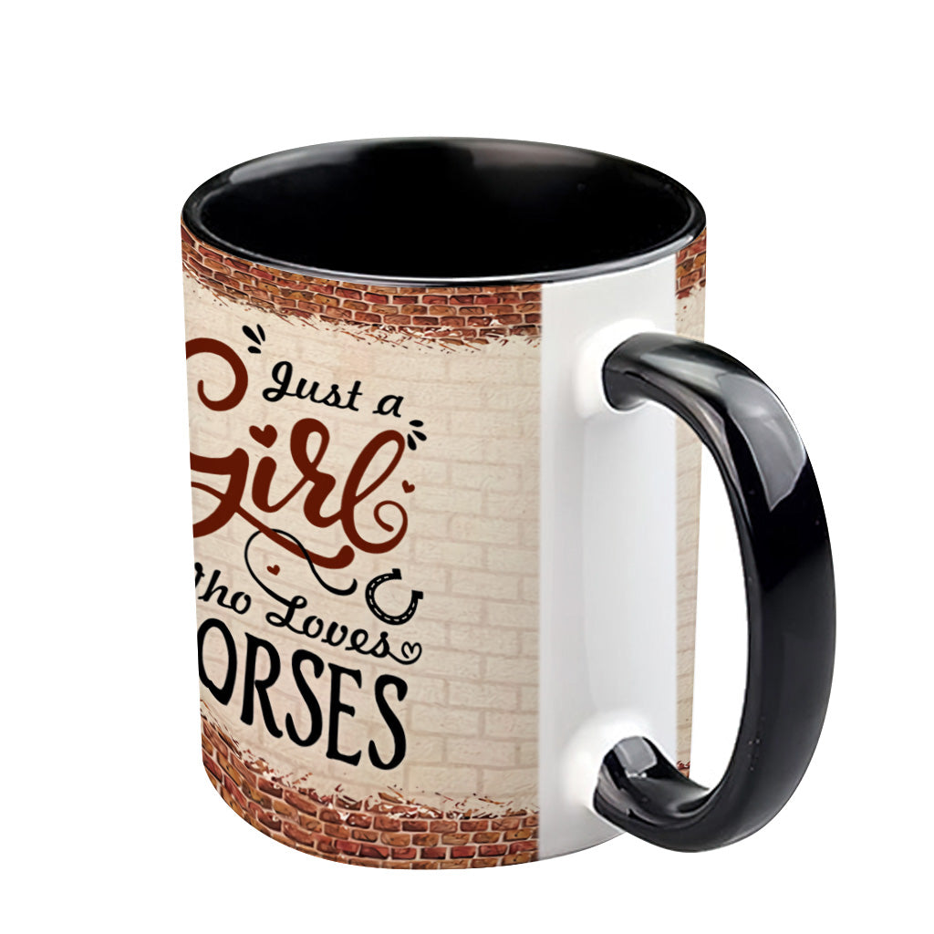 Just A Girl Who Loves Horses - Personalized Horse Accent Mug