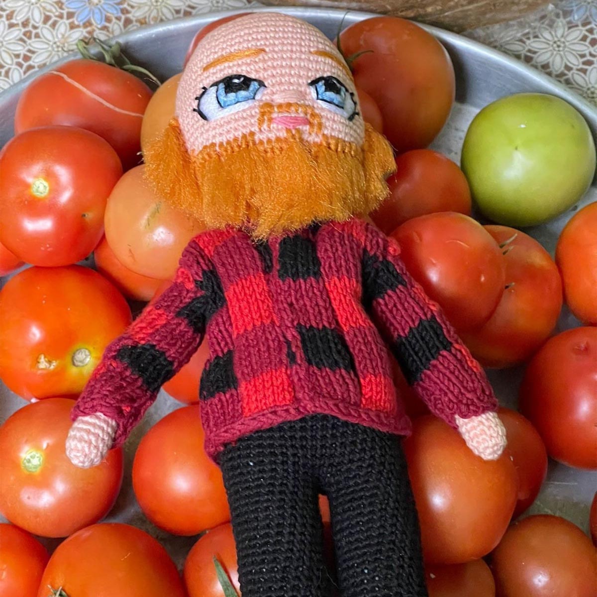 Custom Doll Made From Photo - Gift for dad - Personalized Hand Knitted Doll