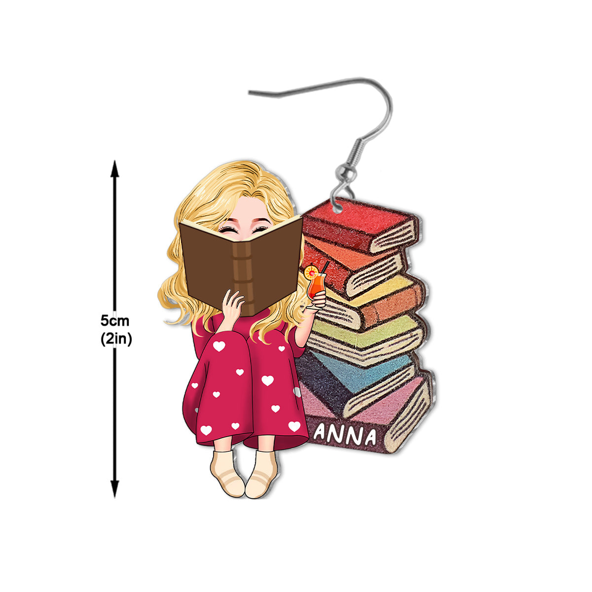 Custom Portrait Earrings For Book Lovers - Personalized Book Earrings