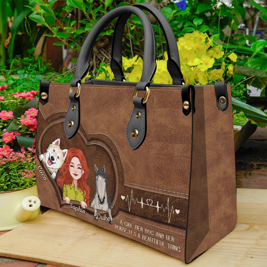 What A Beautiful Thing - Personalized Horse Leather Handbag