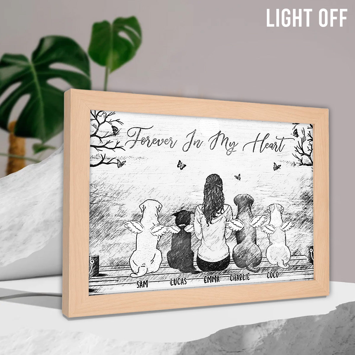 Forever In My Heart - Personalized Dog Light Photo Frame