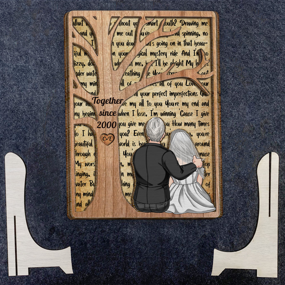 Our Wedding Song - gift for husband, girlfriend - Personalized 2 Layered Wood Sign / Wood Plaque