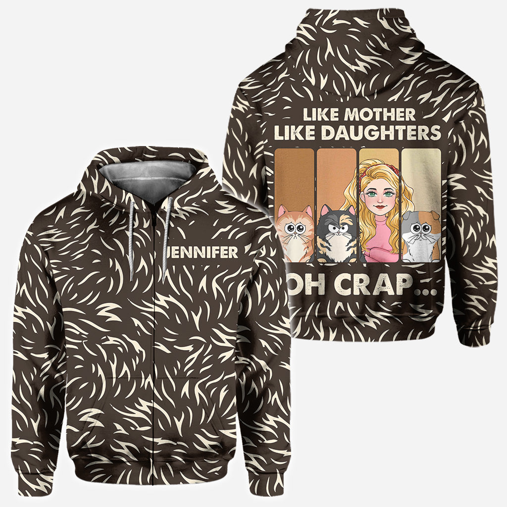 Wie die Mutter, so der Vater, so die Tochter, so der Sohn. Katzen- und Hundeliebhaber – personalisiertes T-Shirt mit Katzenmotiv.